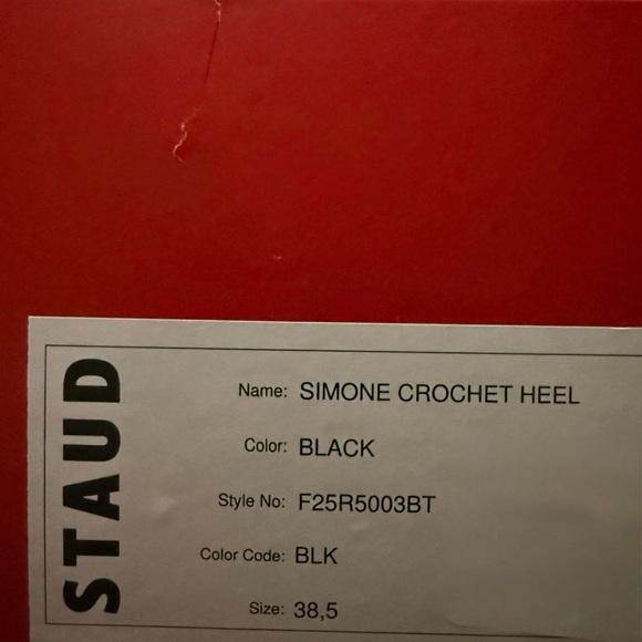 NWT STAUD Classic Simone Crochet Heel Black SZ 38.5 (8.5) - Picture 8 of 8
